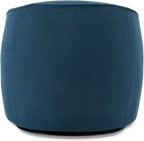 Swivel Accent Chair Set, Modern Upholstered Boucle Barrel Arm Chairs with Pillow for Living Room, 360 Degree Round Swivel Sherpa Armchair with Round Base for Bedroom Club (2, Dark Blue)
