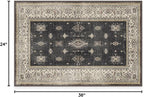 RUGGABLE Washable Vintage Area Rug – Verena Dark Wood 2x3, Stain-Resistant, Non-Slip – Small Machine Washable Rugs for Living Room, Bedroom, Hallway, Entryway & Bathroom–with Cushioned Pad