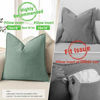 ZWJD Dusty Green Pillow Covers 16x16 Set of 2 Chenille Throw Pillow Covers with Elegant Design Soft and Luxurious Decorative Throw Pillows for Couch, Bed, and Home Decor