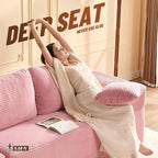138" Modular Sofa Memory Foam Sectional Couches for Living Room, Sleeper Sofa Bed, Corduroy, Pink
