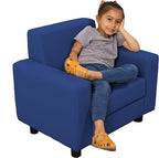 Factory Direct Partners SoftScape Inspired Playtime Classic Reading Chair, Children's Commercial-Grade Upholstered Furniture for Home, Daycare, Preschool, Library; Comfy Modern Design - Blue, 14472-BL