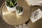 Kate and Laurel Ulani Modern Nesting Side Table; Set of 2; Gold; Sophisticated Glam End Tables for Storage and Display
