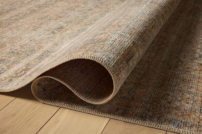 Loloi Amber Lewis Molly Collection MOL-01 Natural/Denim 5'-3" x 7'-9" Low Pile Area Rug