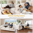 VANOMi Modular Sectional Sofa, Convertible Sofa Couch Modular Sofa with Ottoman, Sleeper Sofa Bed Sectional Sofas for Living Room Small Apartments