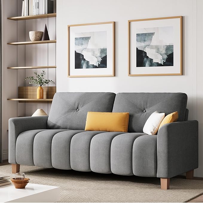 LIKIMIO Loveseat Sofa 79in, 3 Seater Couch, Modern Cloud Sofa with 23in Deep Seat with Armrest, Back Support, Easy Assembly Oversized Loveseat for Living Room, Bedroom, Office