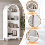 70" Tall Arched Shoe Cabinet, 7-Tier Shoe Rack with 3 Adjustable Shelves, Large Freestanding Shoe Organizer for Entryway, Closet, Hallway, Living Room (Arctic White)