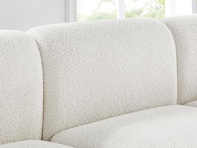VANOMi Oversized Modular Sectional Sofa, V-Shaped Corner Sectional Couch for Living Room, 5 Seats Modular Sofa, Cream White