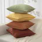 ZWJD Throw Pillow Covers 20x20 Set of 4 Chenille Pillow Covers with Elegant Design Soft and Luxurious Decorative Throw Pillows for Couch, Bed, and Home Decor