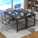 55inch Computer Desk with Deeper Carbon Fiber Desktop, Gaming Office Desk with Sturdy Metal Frame,Home Office Desk for Gaming, Working, Studying, Black