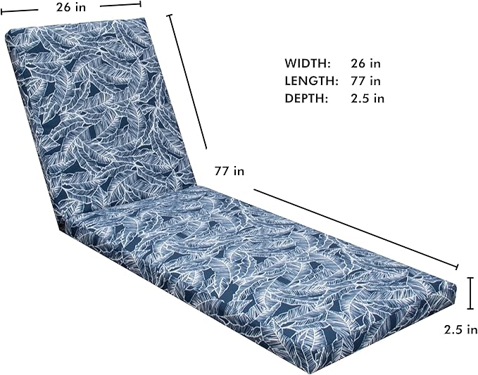 Tommy Bahama Chaise Cushion, 26" X 77" X 2.5", Pacific Zaffre