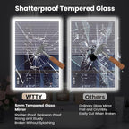 WTTY 20"X28" LED Bathroom Mirror with Black Frame, Bathroom Vanity Mirror with Lights for Wall, Front Light and Backlit, Anti-Fog, Dimmable, 3 Colors, Shatterproof, Memory, Horizontal/Vertical