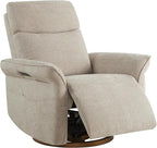 CHITA Power Recliner Chair, Electric Triple-Motor Swivel Glider Nursery Rocking Chair with Adjustable Power Headrest and Lumbar Support, Solid Wood Base, Khaki Grey