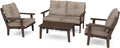 POLYWOOD® Lakeside Deep Seating Set, Mahogany/Spiced Burlap