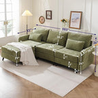 104'' Modular Sectional Sofa with All Seats Storage, Oversized L Shaped Couch for Living Room,3-Seater Comfy Cloud Couches with Movable Ottoman,Big Sectional for Bedroom,Velet,Green