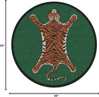 RUGGABLE x Jonathan Adler Machine Washable Modern Area Rug – Tiger Emerald 8 ft Round, Stain-Resistant, Non-Slip – Large Rugs for Living Room, Bedroom, Hallway, Entryway & Office–with Standard Pad