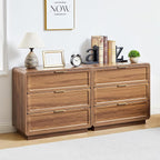 Modern Nightstand Set of 2 for Bedroom, 26'' Wide Wood 3 Drawers Bedside Table, Large Dresser w/Curved Profile Design, Side Table, End Table with Storage Drawers for Living Room, Entryway, Walnut