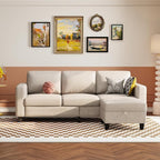 Youmumeub 79''Sectional Couch Couches for Living Room - L-Shaped 4-Seater Deep Sectional Sofa,Removable Covers,Suitable for The Living Room, Apartment or Office-Mocha Brown