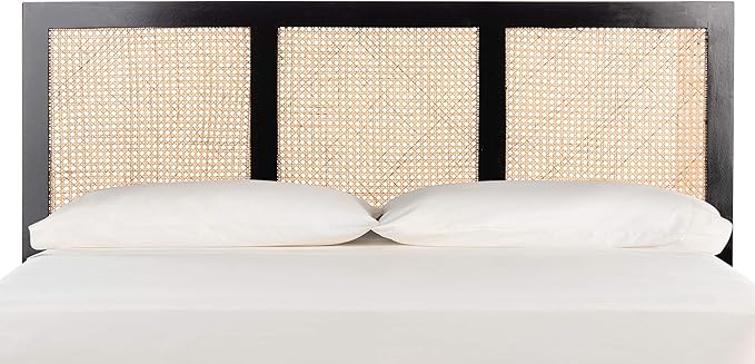 SAFAVIEH Home Collection Vienna Black Cane Queen Headboard Platform