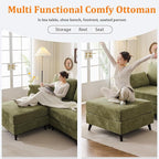 104'' Modular Sectional Sofa with All Seats Storage, Oversized L Shaped Couch for Living Room,3-Seater Comfy Cloud Couches with Movable Ottoman,Big Sectional for Bedroom,Velet,Green