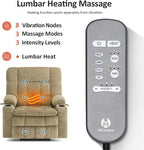 MCombo Dual Motor Power Lift Recliner Chair for Elderly, Lay Flat Lift Chair with Heat and Massage, Extra Wide Lift Recliner for Big People, Cup Holders, Fabric R7897 (Medium-Wide, Beige)