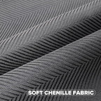 FUTEI Dark Grey Chenille Throw Pillow Covers 20x20 Inch Set of 2,Soft Wide Chevron Textured Cushion Case,Farmhouse Home Decor for Couch Bed Living Room