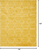 Unique Loom Trellis Frieze Collection Area Rug - Geometric (8' x 10', Yellow/ Ivory)