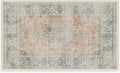 RUGGABLE Washable Vintage Area Rug – Sarrah Coral 3x5, Stain-Resistant, Non-Slip – Small Machine Washable Rugs for Living Room, Bedroom, Hallway, Entryway & Office–with Standard Pad