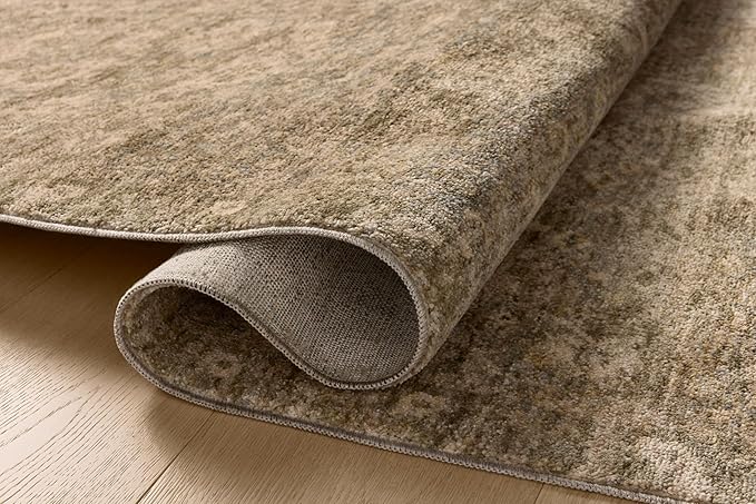 Loloi Magnolia Home by Joanna Gaines Junie Collection JUE-06 Lagoon/Natural 9'-6" x 9'-6", .38" Pile Height, Round Area Rug
