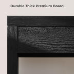 SICOTAS Home Office Executive Desk - 47-Inch Computer Desk with Drawer, Farmhouse Writing Study Desk with Storage,Boho Makeup Vanity Table for Bedroom (Black Oak, 2 Pieces)
