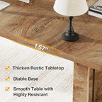 Tribesigns 63-inch Executive Desk, Vintage Home Office Computer Desk with Large Tabletop, Farmhouse Wood Writing Conference Table Workstation for Office, Study, Light Oak Brown