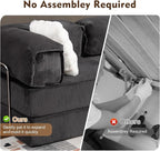 108" L Shaped Couch, Modular Sectional Sofa with Chaise, Cloud Boneless Couch with Deep Seat & Removable Pillow for Living Room, Bedroom,No Assembly Required（Grey）