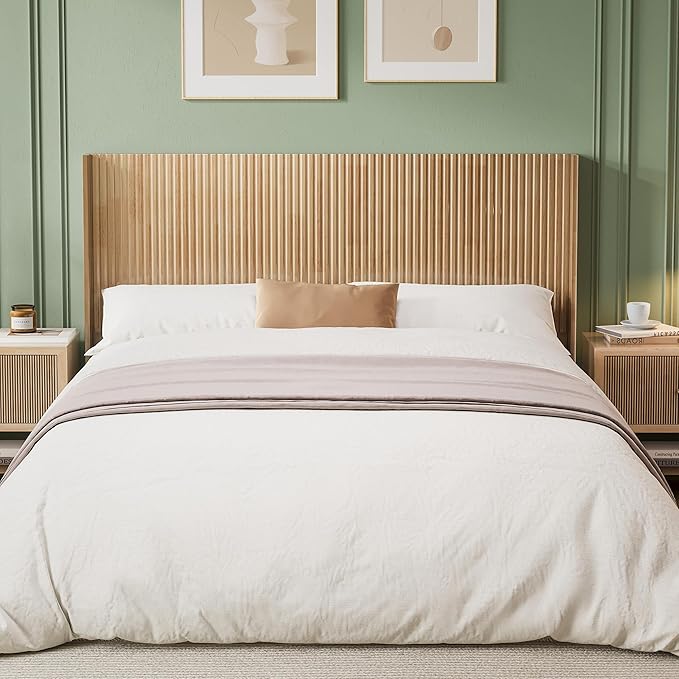 80.3" Wide Wooden Headboards King Size, Boho Headboards, Modern Wood Headboard King Size Headboard Only, Farmhouse Head Board Only, Wall Mounted Head Board, Natural Wood