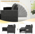 84" Fabric Pull Out Sofa Bed w/Adjustable Backrest, L-Shape Modern Sleeper Sofa w/Reversible Chaise, Upholstered Sectional Couch w/USB Port and Side Pockets for Living Room, House, Grey