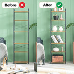 HCHQHS Narrow Bookshelf, Adjustable 6-Tier Industrial Bookcase, Rustic Open Book Shelf, Freestanding Tall Bookshelves with Metal Frame