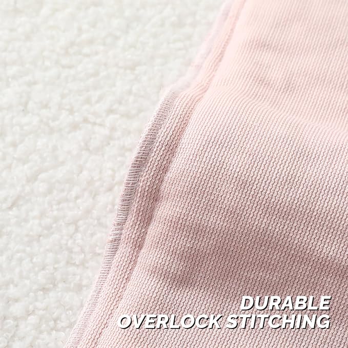 FUTEI Pink Throw Pillow Covers 22x22 Inch Set of 2,Furry Faux Fur Teddy Boucle Textured Cushion Covers,Soft Fluffy Decorative Pillow Case,Home Decor for Couch Bed Living Room Office Car