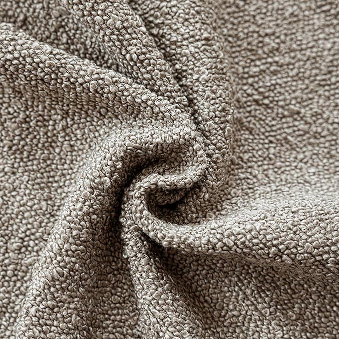 Foindtower Pack of 2, Decorative Textured Boucle Throw Pillow Covers Modern Accent Solid Pillow Cases Cozy Soft Couch Cushion Case for Chair Sofa Bedroom Living Room Home Decor 22x22 Inch Light Taupe