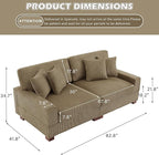 Modular Sectional Couches for Living Room, 82.6" Modern Loveseat 2-Seater Sofa Couch, Upholstered Couches for Living Room Bedroom, Camel