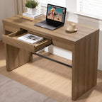 SICOTAS Computer Desk Writing Table - 47-Inch Home Office Executive Desk with Drawer, Farmhouse Study Desk with Storage,Boho Makeup Vanity Table for Bedroom Dormitory (Reclaimed Caramel Oak, 1 Piece)