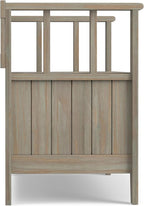 SIMPLIHOME Acadian Entryway Storage Bench - 48 inch Wide Solid Wood Hallway Seat in Distressed Grey, Transitional Bench for Entryway or Living Room with Lift-Up Lid and Spacious Storage