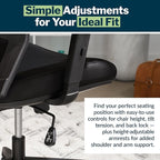 Vari Essential Task Chair - Varidesk Ergonomic Home Office Chair with Comfortable Mesh, Lumbar & Back Support, Adjustable Height - Ideal for Computer Desk - Easy Assembly - Black