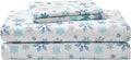 Eddie Bauer - Twin Sheets, Cotton Flannel Bedding Set, Brushed For Extra Softness, Cozy Home Decor (Tossed Snowflake, Twin)