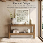LITTLE TREE 63-Inch Wood Entryway Table, Long Farmhouse Narrow Console Table for Living Room, Hallway, Sofa, Entry, Entrance, Foyer, Behind Couch with 2-Tier Shelves, Brown