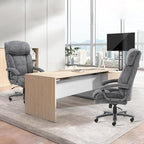 CLATINA Big and Tall Executive Office Chair, Extra Wide Seat, 800 LBS Capacity Heavy Duty Ergonomic Cloth Desk Chair with Wheels and Padded Armrests, High Back Fabric Computer Task Chair, Grey