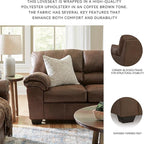 Signature Design by Ashley Bladen Faux Leather Loveseat, Brown