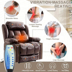 Dual Motor Large Power Lift Recliner Chair for Elderly with Heat and Massage,Lay Flat Lift Chairs Recliners for Seniors Infinite Position,USB Ports&Remote, Leather (Brown, Large)