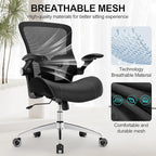 Big and Tall Office Chair, 400lbs Ergonomic Desk Chair with Wide 3D Modeling Foam Seat Cushion Mesh Computer Chair with Lumbar Support, Heavy Duty Executive Task Chair for Home Office, Black