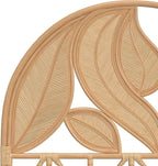 Kouboo Palm Springs Rattan Headboard for California King Size Beds Natural Boho Farmhouse Style with Intricate Palm Leaf Pattern and Arch Perfect for Coastal Beach Bedroom 72 in Wide from