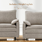 Vesgantti 74" Loveseat Sofa for Living Room, Comfy Cloud Couch Deep Seat Chenille Modern 2 Seater Small Sofa with Armrest Pillow, Easy Assembly for Small Spaces, Light Brown