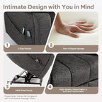 Lazy Boy Recliner Chair with Heated and Massage, 4 Motor Headrest, Lumbar Independent Adjustment Power Lift Recliner with Hidden Cup Holder、Side Pocket、Back Pillow