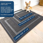 OLANLY Front Door Mat Indoor Outdoor Entrance, Waterproof All-Season, All-Weather Doormat, Sturdy Natural Rubber, Fade Resistant, Low Profile, Easy Clean Patio Porch Entryway Mat, 47x17, Dark Grey